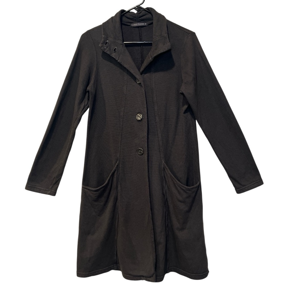 Cut Loose charcoal gray knit button front jacket women’s size small